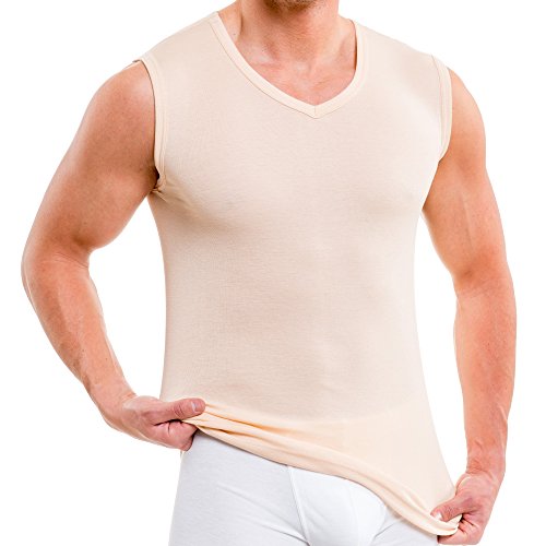 HERMKO 16050 Herren Business Muskelshirt V-Neck angenehm weich Dank Modal, Größe:D 9 = EU 3XL, Farbe:Cream von HERMKO