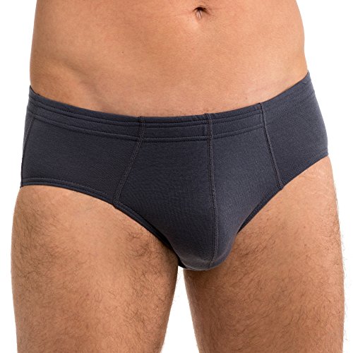 HERMKO 16300 Herren Sportslip aus Baumwolle/Modal, Sportslip ohne Eingriff mit weichem Bund für Männer, Größe:D 10 = EU 4XL, Farbe:Graphit von HERMKO