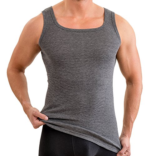 HERMKO 1663025 Herren Tank Top mit Breiten Trägern, Größe:D 10 = EU 4XL, Farbe:anthrazit-meliert von HERMKO