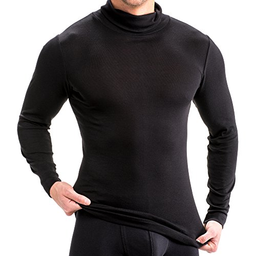 HERMKO 16645 Herren Langarm Shirt mit Rollkragen, Größe:D 7 = EU XL, Farbe:schwarz von HERMKO