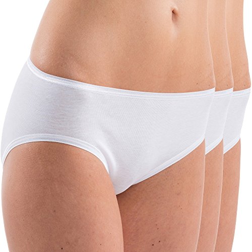 HERMKO 17031 3er Pack Damen Midi Slip sehr weich Dank Modal, Farbe:weiß, Größe:36/38 (S) von HERMKO