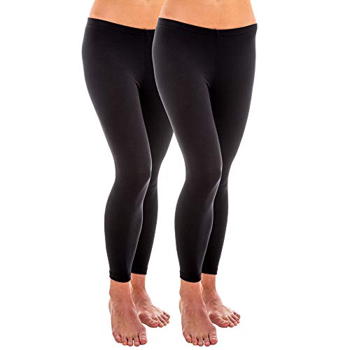 HERMKO 1720 2er Pack Damen Legging aus 100% Bio-Baumwolle, Legging, Farbe:schwarz, Größe:52/54 (XXL) von HERMKO