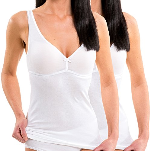 HERMKO 175803860 2er Pack Damen BH-Hemd 2er Pack (Weitere Farben), Farbe:weiß, Größe:32/34 (XS) von HERMKO