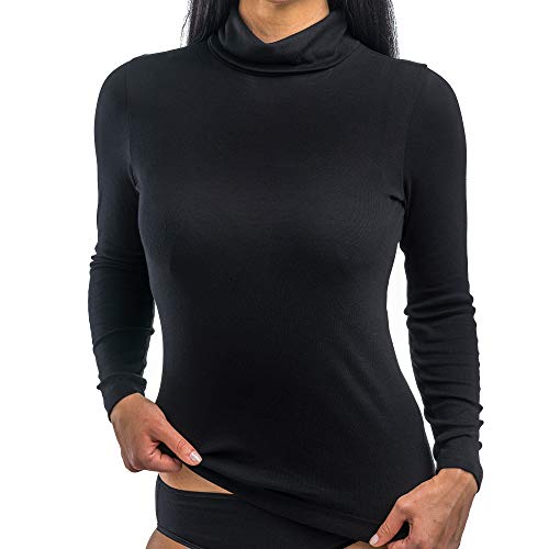 HERMKO 17845 Damen Langarmshirt mit Rollkragen, Farbe:schwarz, Größe:52/54 (XXL) von HERMKO