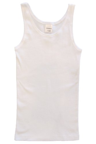 HERMKO 2000 Mädchen Unterhemd aus 100% Bio-Baumwolle, schadstoffgeprüftes Achselhemd, Tank Top Made in EU, Farbe:weiß, Größe:116 von HERMKO