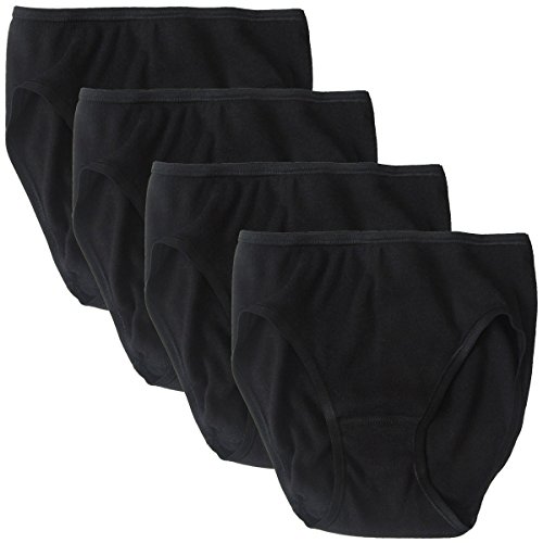 HERMKO 2130 4er Pack Mädchen Slip aus 100% Bio-Baumwolle, Farbe:schwarz, Größe:116 von HERMKO