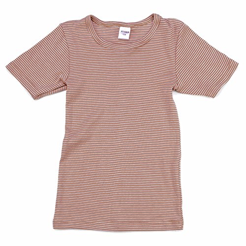 HERMKO 2681005 Kinder Thermo-Shirt Kurzarm, Größe:98, Farbe:Beige Ringel von HERMKO