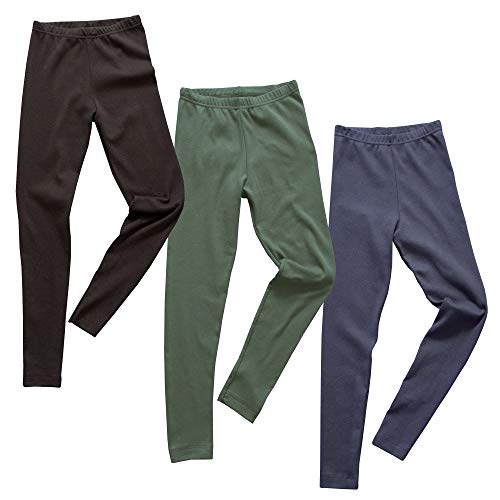 HERMKO 2720 3er Pack Kinder Legging aus Bio-Baumwolle, Farbe:Mix s/m/o, Größe:116 von HERMKO