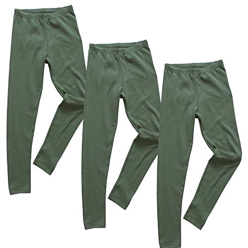 HERMKO 2720 3er Pack Kinder Legging aus Bio-Baumwolle, Farbe:olive, Größe:104 von HERMKO