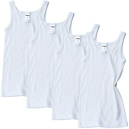 HERMKO 2800 4er Pack Jungen Unterhemd (Weitere Farben) Bio-Baumwolle, Farbe:weiß, Größe:152 von HERMKO