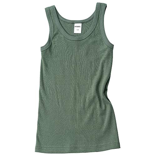 HERMKO 2800 Jungen Unterhemd aus 100% Bio-Baumwolle Knaben Tank Top, Farbe:Olive, Größe:116 von HERMKO