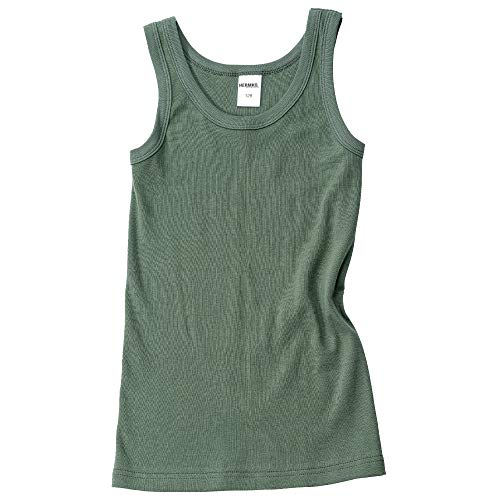 HERMKO 2800 Jungen Unterhemd aus 100% Bio-Baumwolle Knaben Tank Top, Farbe:Olive, Größe:140 von HERMKO