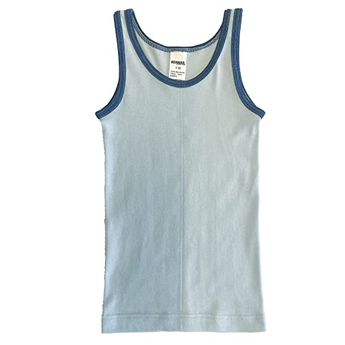 HERMKO 2800 Jungen Unterhemd aus 100% Bio-Baumwolle Knaben Tank Top, Farbe:hellblau/Marine, Größe:92 von HERMKO