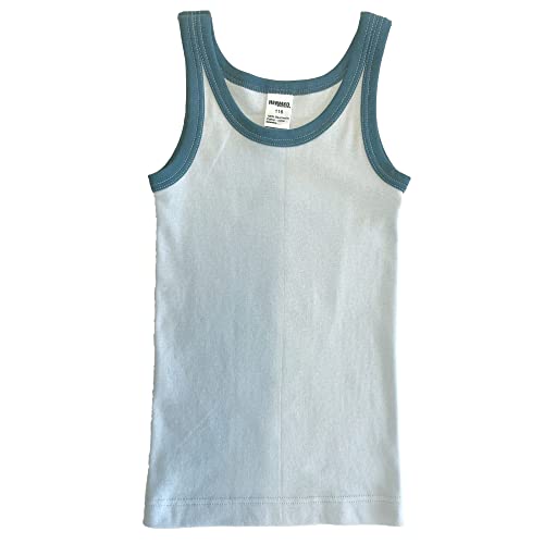 HERMKO 2800 Jungen Unterhemd aus 100% Bio-Baumwolle Knaben Tank Top, Farbe:hellblau/Rauchblau, Größe:128 von HERMKO