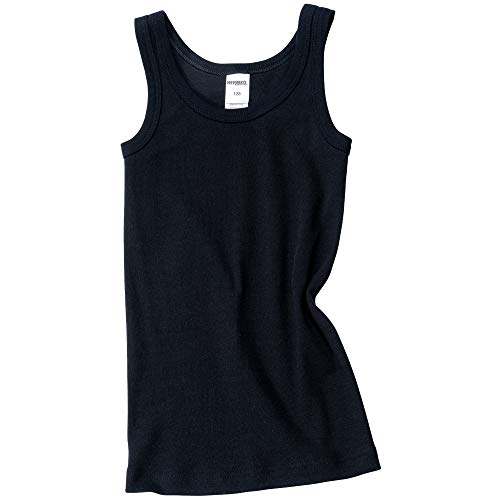 HERMKO 2800 Jungen Unterhemd aus 100% Bio-Baumwolle Knaben Tank Top, Farbe:schwarz, Größe:104 von HERMKO