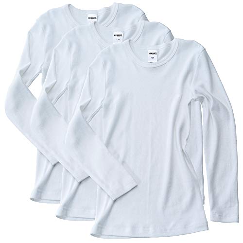 HERMKO 2830 3er Pack Kinder Langarm Unterhemd Mädchen + Jungen (Weitere Farbe) Bio-Baumwolle, Farbe:weiß, Größe:140 von HERMKO