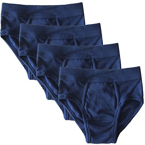 HERMKO 2840 4er Pack Jungen Slip mit Weichbund aus Bio-Baumwolle, Farbe:Marine, Größe:104 von HERMKO