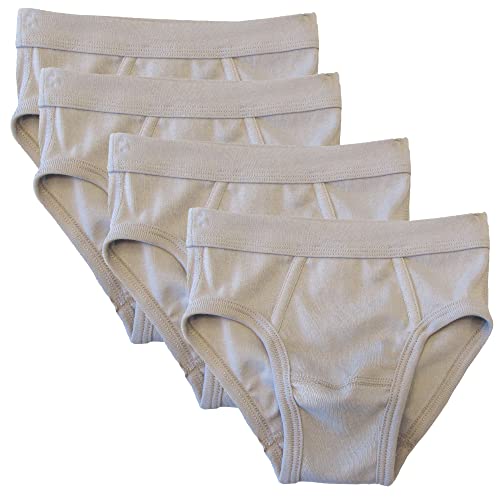 HERMKO 2840 4er Pack Jungen Slip mit Weichbund aus Bio-Baumwolle, Farbe:grau, Größe:116 von HERMKO