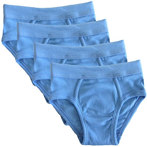 HERMKO 2840 4er Pack Jungen Slip mit Weichbund aus Bio-Baumwolle, Farbe:hellblau, Größe:104 von HERMKO