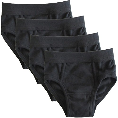 HERMKO 2840 4er Pack Jungen Slip mit Weichbund aus Bio-Baumwolle, Farbe:schwarz, Größe:116 von HERMKO