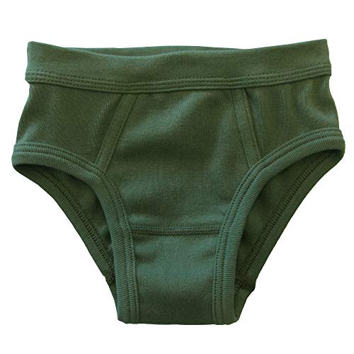 HERMKO 2840 Jungen Slip mit Weichbund aus Reiner Bio-Baumwolle, Farbe:Olive, Größe:176 von HERMKO