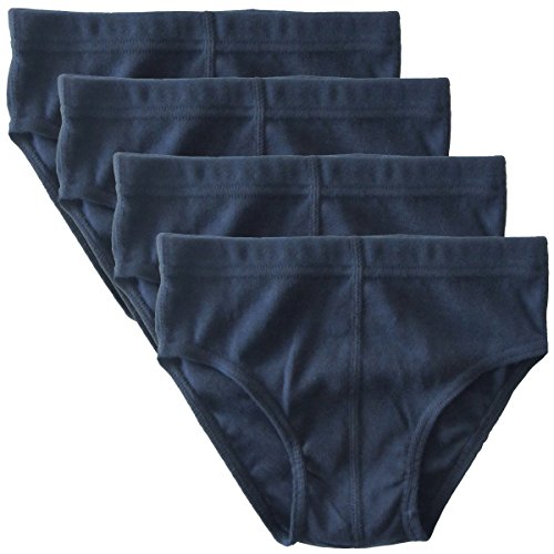 HERMKO 2850 4er Pack Jungen Slip einfarbig aus 100% Bio-Baumwolle mit Dehnbund, Farbe:Marine, Größe:116 von HERMKO