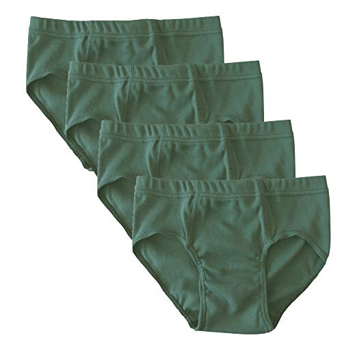 HERMKO 2850 4er Pack Jungen Slip einfarbig aus 100% Bio-Baumwolle mit Dehnbund, Farbe:Olive, Größe:104 von HERMKO