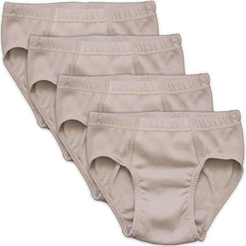 HERMKO 2850 4er Pack Jungen Slip einfarbig aus 100% Bio-Baumwolle mit Dehnbund, Farbe:grau, Größe:116 von HERMKO