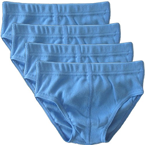 HERMKO 2850 4er Pack Jungen Slip einfarbig aus 100% Bio-Baumwolle mit Dehnbund, Farbe:hellblau, Größe:128 von HERMKO