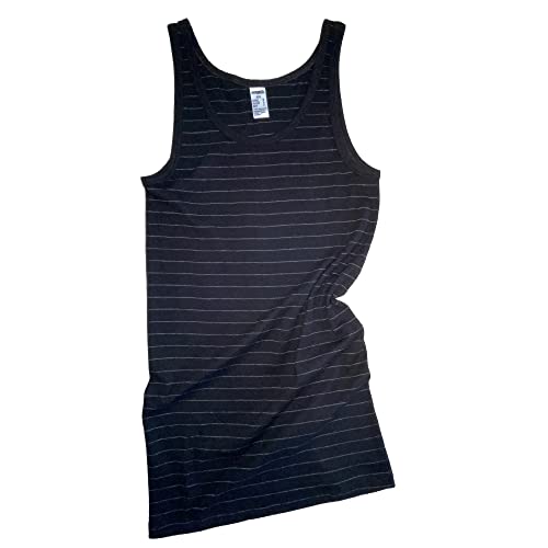 HERMKO 3000 Herren Tank Top 100% Bio-Baumwolle in Feinripp, Unterhemd, Muskel Shirt Made in EU, Größe:D 9 = EU 3XL, Farbe:schwarz gestreift von HERMKO