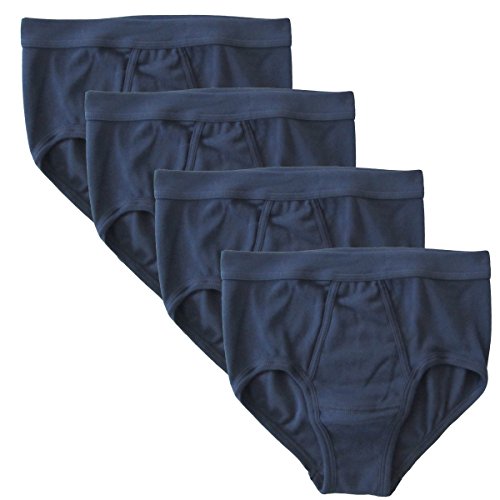 HERMKO 3240 4er Pack Herren Slip mit Eingriff und Weichbund ('Classic Art' - Weitere Farben) Bio-Baumwolle, Größe:D 4 = EU S, Farbe:Marine von HERMKO