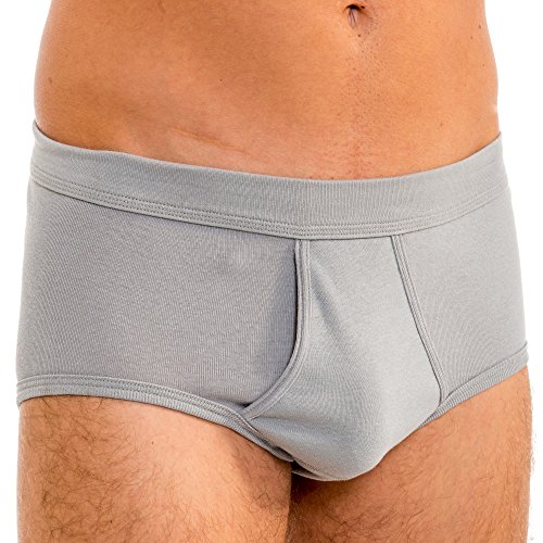 HERMKO 3240 Herren Slip mit Eingriff Unterhose aus 100% Bio-Baumwolle in vielen Farben bis Gr. 14, Größe:D 10 = EU 4XL, Farbe:grau von HERMKO