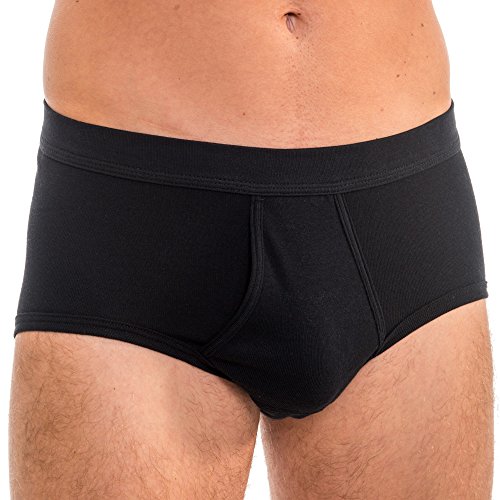 HERMKO 3240 Herren Slip mit Eingriff Unterhose aus 100% Bio-Baumwolle in vielen Farben bis Gr. 14, Größe:D 14 = EU 8XL, Farbe:schwarz von HERMKO