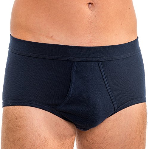HERMKO 3240 Herren Slip mit Eingriff Unterhose aus 100% Bio-Baumwolle in vielen Farben bis Gr. 14, Größe:D 4 = EU S, Farbe:Marine von HERMKO