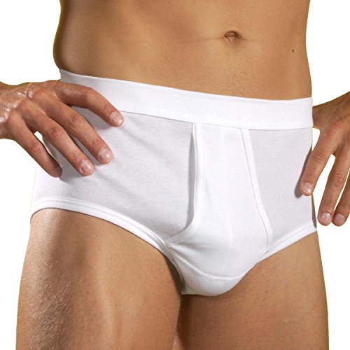 HERMKO 3240 Herren Slip mit Eingriff Unterhose aus 100% Bio-Baumwolle in vielen Farben bis Gr. 14, Größe:D 6 = EU L, Farbe:weiß von HERMKO