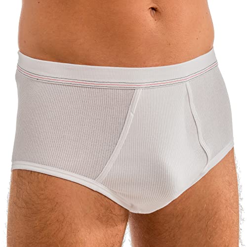 HERMKO 3248 Herren Slip aus 100% Bio-Baumwolle mit Eingriff Doppelripp; Kochfest, Größe:D 10 = EU 4XL, Farbe:weiß von HERMKO