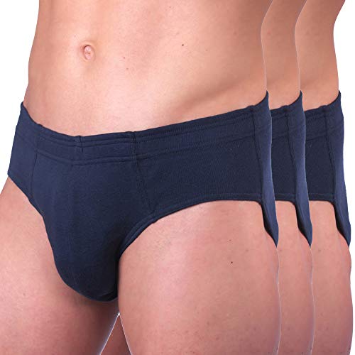 HERMKO 3300 3er Pack Herren Slip aus 100% Bio-Baumwolle, Größe:D 4 = EU S, Farbe:Marine von HERMKO