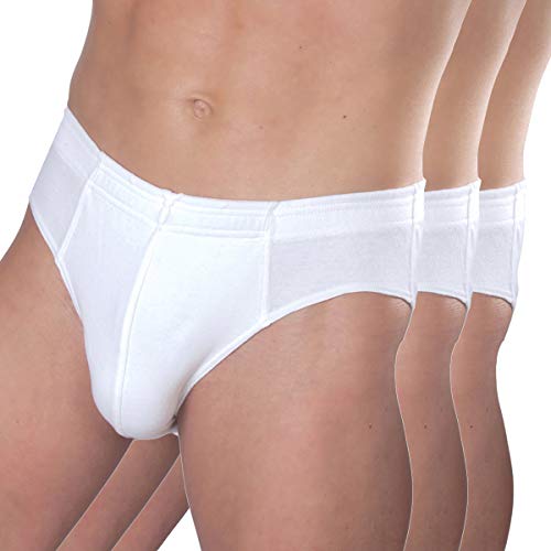 HERMKO 3300 3er Pack Herren Slip aus 100% Bio-Baumwolle, Größe:D 4 = EU S, Farbe:weiß von HERMKO