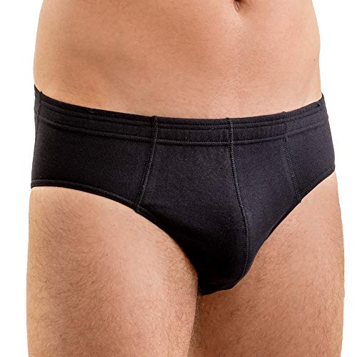 HERMKO 3300 Herren Slip aus 100% Bio-Baumwolle, Sportslip ohne Eingriff mit weichem Bund für Männer, Größe:D 10 = EU 4XL, Farbe:schwarz von HERMKO