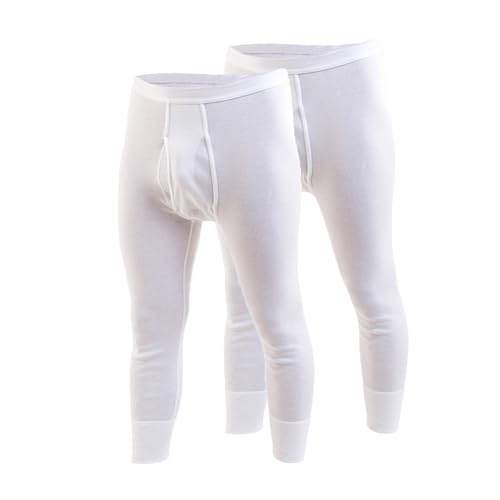 HERMKO 3440 2er Pack Herren 3/4-lange Unterhose (Weitere Farben) Bio-Baumwolle, Größe:D 4 = EU S, Farbe:weiß von HERMKO