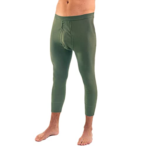 HERMKO 3440 Herren 3/4-lange Unterhose mit Eingriff, wadenlange Unterziehhose aus 100% Bio-Baumwolle in Feinripp, Größe:D 10 = EU 4XL, Farbe:Olive von HERMKO