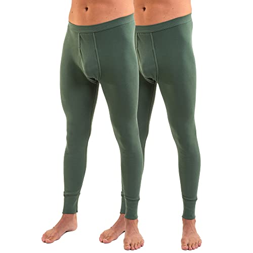 HERMKO 3540 2er Pack Herren Lange Unterhose Long Johns (Weitere Farben) Bio-Baumwolle, Größe:D 10 = EU 4XL, Farbe:Olive von HERMKO