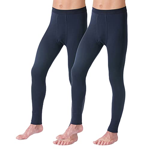 HERMKO 3540 2er Pack Herren Lange Unterhose Long Johns (Weitere Farben) Bio-Baumwolle, Größe:D 10 = EU 4XL, Farbe:Marine von HERMKO