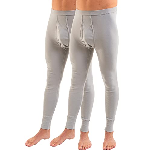 HERMKO 3540 2er Pack Herren Lange Unterhose Long Johns (Weitere Farben) Bio-Baumwolle, Größe:D 10 = EU 4XL, Farbe:grau von HERMKO