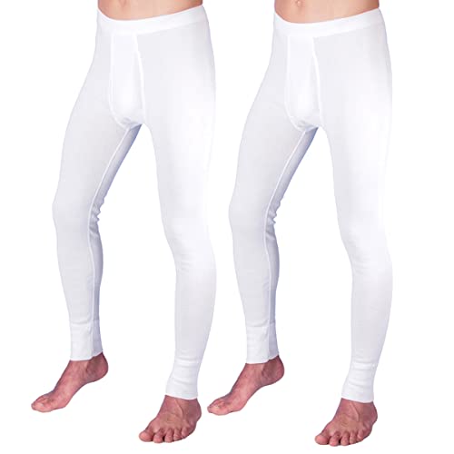 HERMKO 3540 2er Pack Herren Lange Unterhose Long Johns (Weitere Farben) Bio-Baumwolle, Größe:D 11 = EU 5XL, Farbe:weiß von HERMKO