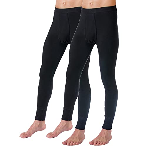 HERMKO 3540 2er Pack Herren Lange Unterhose Long Johns (Weitere Farben) Bio-Baumwolle, Größe:D 14 = EU 8XL, Farbe:schwarz von HERMKO