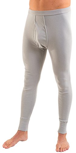 HERMKO 3540 2er Pack Herren Lange Unterhose Long Johns (Weitere Farben) Bio-Baumwolle, Größe:D 5 = EU M, Farbe:grau von HERMKO