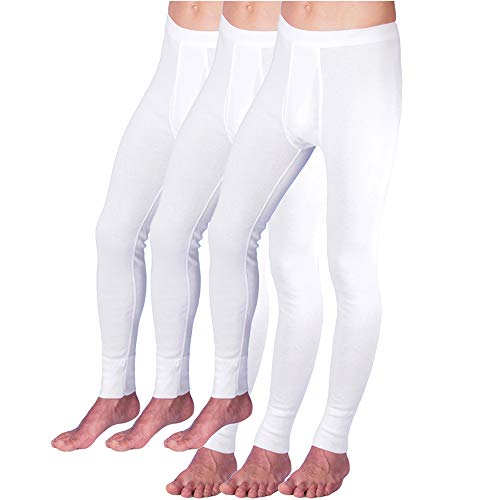 HERMKO 3540 Herren Lange Unterhosen mit Eingriff 3er Pack (Weitere Farben) Bio-Baumwolle, Größe:D 13 = EU 7XL, Farbe:weiß von HERMKO
