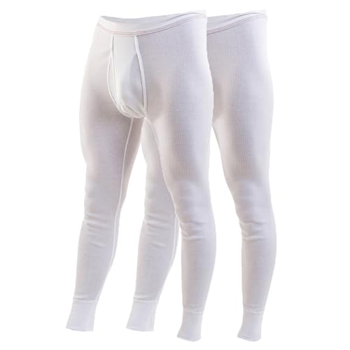 HERMKO 3542 2er Pack Herren Lange Unterhose Bio Baumwolle Doppelripp, Größe:D 11 = EU 5XL, Farbe:weiß von HERMKO