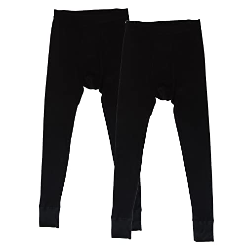 HERMKO 3542 2er Pack Herren Lange Unterhose Bio Baumwolle Doppelripp, Größe:D 6 = EU L, Farbe:schwarz von HERMKO